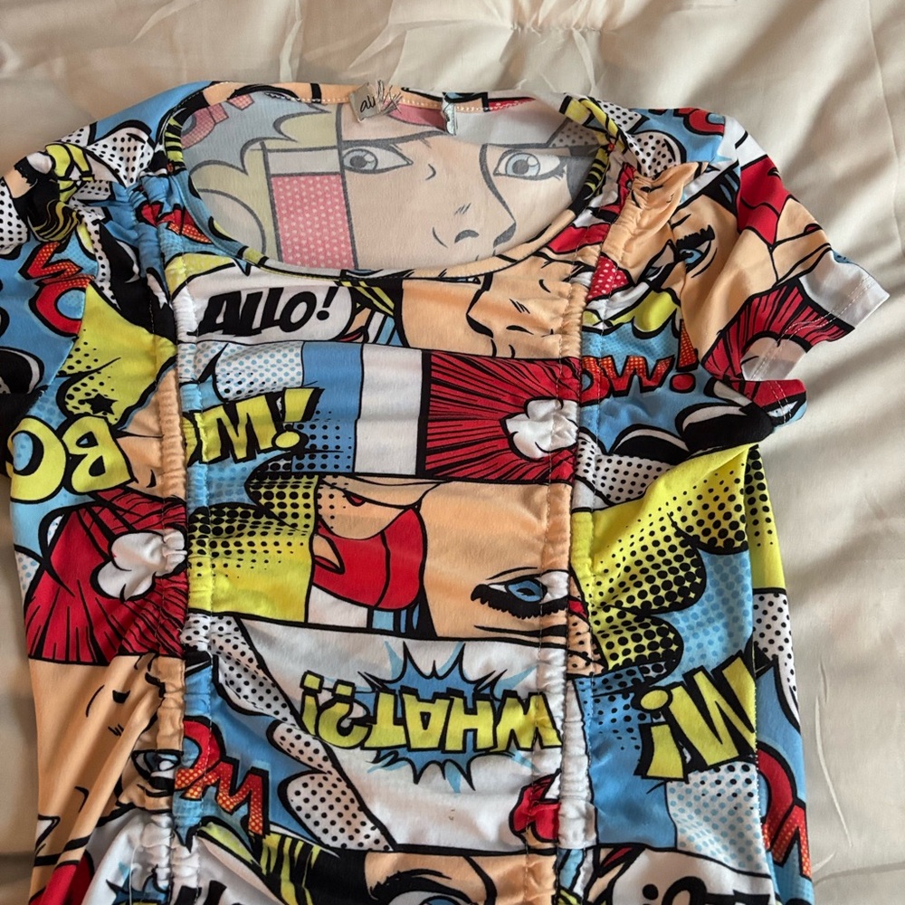 Colorful Comic Print Dress